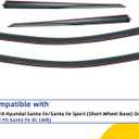 4Pcs Window Visors Rain Guards Compatible with 2013-2018 Santa Fe
