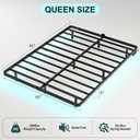 Queen Size Floating Bed Frame with Smart LED Lights & Charging Station, Heavy Duty Metal Platform Bed, 6" Low Profile Design, No Box Spring Needed, Noise-Free Modern Mattress Foundation