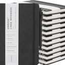 Spiral Notebooks Journal for Women Men 12 Pack Bulk Leather Hardcover with Pen Holder A5 160 Pages 100 GSM Thick Paper for Work School Lined Black