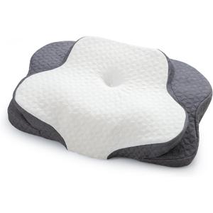 Ergonomic Cevical Pillow for Neck Pain Relief, Contour Memory Foam Neck Support Pillow for Side, Back and Stomach Sleeper