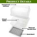 Dish Drying Rack, Plastic Plate Cup Dryer Holder with Lid Removable Drainboard, Cutlery Utensil Dish Nursing Bottle Organizer for Tableware, Kitchen Cabinet