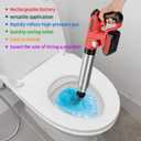 Electric Toilet PlungerDrain Clog Remover Tools,High Pressure Air Toilet Plungers Heavy Duty Plunger For Toilet,Bathroom,Floor Drain,Sewer,PipeRED
