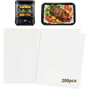 200PCS Air Fryer Parchment Paper Liners For Chefman 12-Quart 6-in-1 Oven | Pre-Cut Baking Paper, Nonstick Disposable Sheets for Cooking, Grilling & Steaming