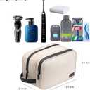 Toiletry Bag for Women, Water-resistant Travel Toiletry Bag, PU Leather Cosmetic Makeup Organizer, Travel Bag for Travel Size Toiletries, Beige