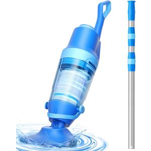 Pool Vacuum for Above Ground Pool, 1427 GPH Powerful Stable Suction, Telescopic Pole up to 90.7", 1H Runtime, Cordless Pool Vacuum for Inground Pools, Extra-Large Filter, Ideal for Leaves/Sand/Debris