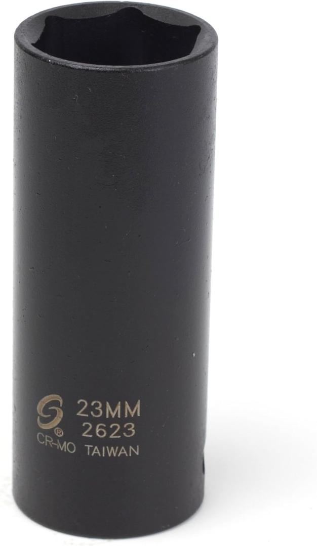 Sunex 2623 1/2-Inch Drive 23-Mm Extra Thin Wall Deep Impact Socket