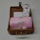 Baby Shower Gifts, Baby Girl Gifts Basket, Unique Baby Gift Essential Stuff Set  Baby Lovey Blanket New Born Bibs Socks Wooden Rattle & Greeting Card, Newborn Baby Gift Set (Fox, Pink)