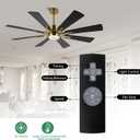WINGBO 72" DC Ceiling Fan with Lights and Remote, Gold and Black Ceiling Fan w/ 3 Downrods, 8 Plywood Blades, 6-Speed Reversible DC Motor, Modern Ceiling Fans Indoor for Kitchen Bedroom Living Room