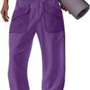 LAMISSCHE Oversized Barrel Lounge Pants Women Wide Leg Sweatpants with Pockets Baggy Cropped Pants (Purple, XL)