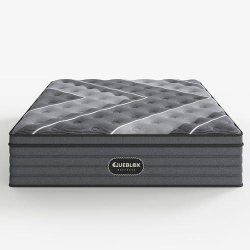 Queblox Queen Mattress, 12 Inch Hybrid Mattress in a Box, Medium Firm,Memory Foam and Individual Pocket Springs for Pressure Relief, CertiPUR-US Certified