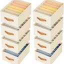 DIMJ Wardrobe Clothes Organizer - Foldable Closet Drawer Organizer Dividers for Jeans, Pants, Sweater, T Shirt, Storage Bins with Handles for Shelf