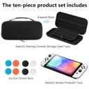 Carrying Case for Nintendo Switch 2 Accessories, Hard Shell Travel Protective Storage Holder Compatible with Switch 2 Console, Holds Charger, Cables & 12 Game Cards, with Screen Protector & Thumb Grips