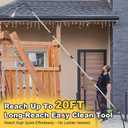 20FT Reach Gutter Cleaning Tools from Ground, Telescopic Rain Gutter Cleaner Tool with Garden Hose Attachment and Bendable Sprayer Wand