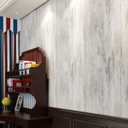 FunStick 36" x 200" Thick Textured White Concrete Wallpaper Peel and Stick Matte Industrial Cement Concrete Contact Paper for Countertops Cabinet Waterproof Adhesive Vinyl Wall Paper for Bathroom Wall