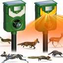 X-PEST 2 Pack Solar Ultrasonic Animal Repeller Outdoor Animal Deterrent for Garden, Yard & Farm - Waterproof, USB & Solar Powered, Deer, Dog, Cat, and Rodent Repellent