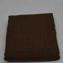 Dynamene Brown Fabric Shower Curtain - Waffle Weave Textured Heavy Duty Cloth, 256GSM Hotel Luxury Weighted Bath Curtain Set with 12 Plastic Hooks, for Bathroom, 72x72, Brown