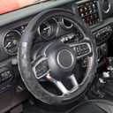 KAFEEK Steering Wheel Cover Great Grip with 3D Honeycomb Hole, Universal 15 Inch, Anti-Slip Sporty Steering Wheel Protector, Carbon Fiber Design, Black