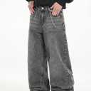 Men's Baggy Jeans Loose Fit Denim Pants Mid Waist Trousers Wide Leg Skater Jeans Y2K Streetwear (XS)
