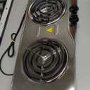 OVENTE Electric Countertop Double Burner, 1700W Cooktop with 6" and 5.75" Stainless Steel Coil Hot Plates, 5 Level Temperature Control, Indicator Lights and Easy to Clean Cooking Stove, Silver BGC102S