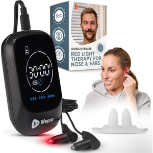 Lifepro Red Light Therapy Device for Nose & Ears, Rechargeable Near Infrared Nasal Therapy for Sinus and Ear Pain Relief, Effective Red Light Solution for Sinuses, Compact and Portable Therapy Tool