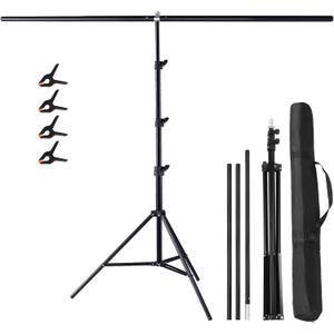 Meking T-Shape Photo Backdrop Stand, 8.56 x 6.56ft PVC Background Photography Support Stand System Kit with Carrying Bag & 4 Spring Clamps (Bag Only)