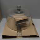 Libbey Selene Glass Cake Stand with Dome Lid, Elegant Curved Footed, Covered Cake Stand, Versatile Serving Dish for Variety of Desserts and More