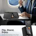 GolbinBox for iPhone 17 Pro Case with Card Holder and RFID Protection, [Built-in Safety Lock] [Holds 4-5 Cards & Cash] [Camera Control Button], Rugged Card Slot Wallet Case for 17 Pro 6.3'', Ink Black