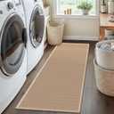 6ft Natural Jute Hallway Runner Rug Non Slip Washable, Rubber Backed Long Khaki Indoor Entryway Runner, Absorbent Kitchen Carpet Sink Rug