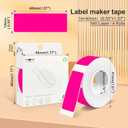 4 x PARLAIM 14 X 40mm (0.55"x1.57") Tear-Resistant Thermal Label, 4 Rolls 640pcs OEM Label Tape Replacement Compatible with D30 Label Maker Perfect for Home/Office/School, Fluorescent Pink