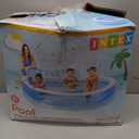 INTEX Swim Center Inflatable Family Lounge Pool: Built-In Bench Cup Holder 156 Gallon Capacity 90" x 86" x 31" Blue