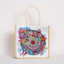 DOOSAI 4 Pack Mandala Flowers Butterfly Diamond Painting Dots Art Kits Canvas Tote Bags Boho 5D DIY Handbags Handmade Gifts Reusable Shopping Bags with Handles for Women Adults Work