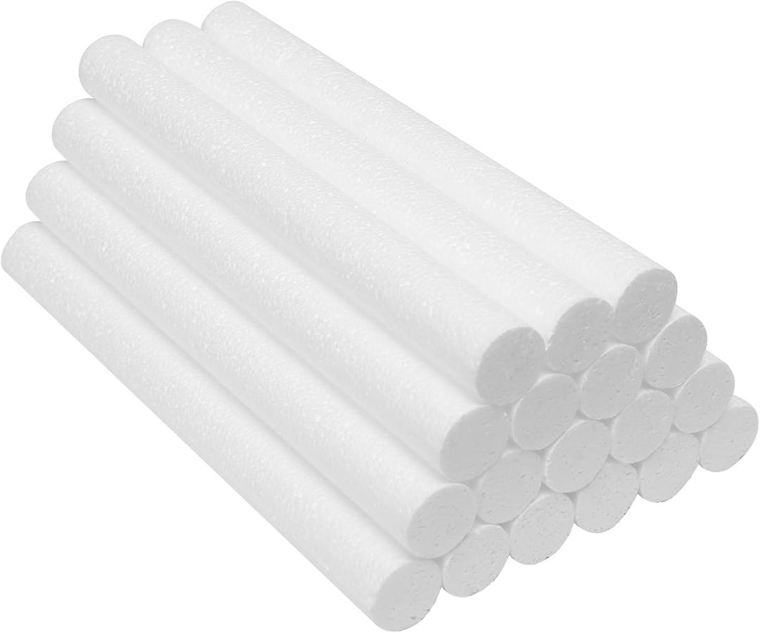 Crafjie Foam Cylinders for DIY Crafts and Arts Supplies (0.9 x 10in, 18 Pack), White Polystyrene Foam Rods for Modeling, Craft Supplies, DIY Home Craft Project Crafjie Foam Cylinders for DIY Crafts and Arts Supplies (0.9 x 10in, 18 Pack), White Polystyrene Foam Rods for Modeling, Craft Supplies, DIY Home Craft Project