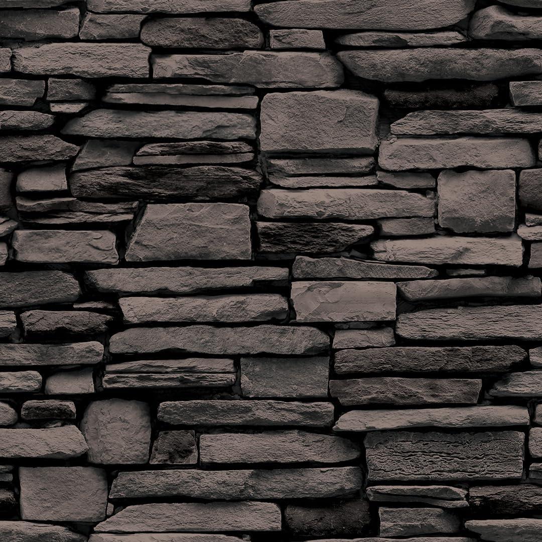 Tempaper Slate Stone Removable Peel and Stick Wallpaper, 20.5 in X 16.5 ft, Made in The USA