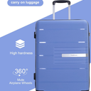 Suitcase with Double Spinner Wheels, Lightweight Carry On Hardside Travel Luggage with TSA Lock purplish blue, 28 Inch