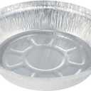 7 Inch Round Aluminum Pans with Lids (60 Pack) Disposable Foil Pan with Clear Dome Top, Aluminum Tin for Roasting Baking Cooking