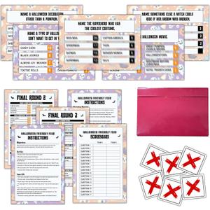 2 x Ycyfckdr Halloween Feud Game, Halloween Game for Adults Getting Fun in The Party, Indoor Trivious Card, Trick Or Treat Games, Night Fun Trivia Quiz for Family, 1 Pack -003