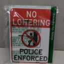 No Loitering Police Enforced Sign, No Loitering Signs for House Home and Business, 2Pack-10"x7" Rust Free Reflective Aluminum, Fade/Weather Resistant, UV Protected, Easy to Mount