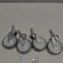 Finnhomy Caster Wheels 3 Inch Set of 4 Heavy Duty Threaded Stem Casters 3/8"-16 x 1-1/2" Swivel Rubber Industrial Castors Premium Wheels for Wire Shelving/Furniture/Carts Load Bearing 720 Lbs Gray