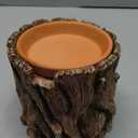 Cididu Reptile Hide Cave Resin, 2 in 1 Reptile Hideout Cave and Food Tray, Reptile Shelter with Detachable Food Bowl, Leopard Gecko Keeper Habitat Help Shedding for Amphibian, Snake, Lizard, Turtle