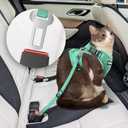 2 x Cat Harness and Leash for Walking, The Upgrade Can be Adjusted in Four Directions and Breathable Cat Harness for Anti Escape that can be Fitted and Positioned, Reflective Strips Harness, Green,XS