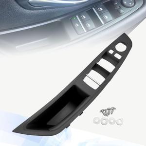 Driver Side Door Handle Cover Compatible with BMW 5 Series 520 523 525 528 530 F10/F11/F18 2010-2016, Window Switch Armrest Panel Black