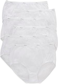 Hanes Women's High-Waisted Brief Panties, 6-Pack, Moisture-Wicking Cotton Brief Underwear (Colors May Vary) Size L