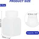 PATIKIL Reagent Bottles, 16 Pcs 30ml HDPE Narrow Mouth Square Sample Storage Container with Inner Ring Cover for Lab Water Reagent Liquids Solid Sample Storage Seal, Translucent White