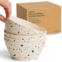 Nook Theory 4 Pack Bamboo Bowls - 22 Oz Reusable Bowl, Dishwasher Safe - Not Microwavable Bamboo Dishes (Fiesta)