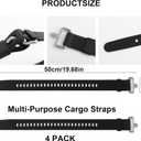 4Pcs 20-Inch Heavy-Duty Silicone Straps with Buckles, Reusable Adjustable Utility Tie Downs for Securing Truck Cargo, Luggage, Tools, Hoses