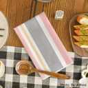 Artoid Mode Pink Stripes Home Sweet Home Boho Kitchen Towels Dish Towels, 18x26 Inch Wedding Decoration Hand Towels Set of 4