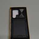 for Samsung Galaxy S24 Ultra Case with Card Holder Slide Camera Lens Protection & Kickstand, Rugged Silicone Military Grade Shockproof Heavy Duty Cover for Samsung S24 Ultra 5G 2024 Phone Case (Black)