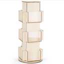 Natheeph Wooden Card Display Rotating Display Stand, 3 Tier Trading Card Display Stand, Greeting Card Display Stand for Vendors Card Collectors, Showing Sports Card, Brochure, Postcards, Sticker