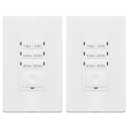 ENERLITES 1-Hour Light Switch Timer, Countdown Wall Timer for Bathroom Fans, Heaters, No Neutral Required, 1-5-10-20-30-60 Min, 120VAC 800W, UL Listed, HET06-J6-W, White, 2 Pack