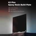 K2 Plus Epoxy Resin Build Plate, 370x370mm Flexible Spring Steel Plate Printing Bed Platform for Creality K2 Plus, Epoxy Resin Particle Coating, Heat-Resistant & Wear-Resistant